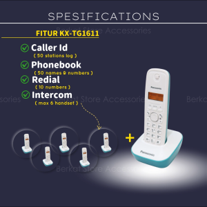 Panasonic Dect Phone KX-TG1611 Telepon Wireless Panasonic KX-TG1611 - Aqua