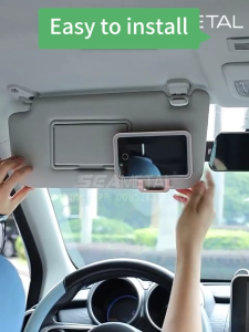 SEAMETAL Car Mirror Car Makeup Mirror With Led Light Cermin Pandang Belakang Kereta Cermin Solek Kereta