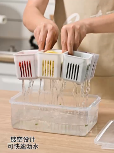 NEW ARRIVAL! Kotak Penyimpanan Cabai Bawang Sayur 6 Sekat Dengan Tutup | Kotak Saringan Toples  | Wadah Penyimpanan Bumbu Dapur