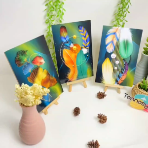 TENNESY Hiasan Dinding Abstract Bulu Leather 20x30cm Dekorasi Dinding Kamar Tidur Pajangan Rumah