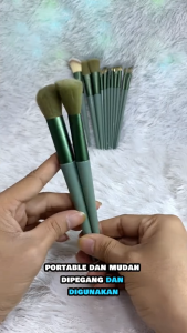 Kuas Make Up Set 13 IN 1 Mini Travel Tools Set Paket Kuas Make Up Brush Eye Shadow Foundation Blusher