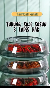 CS (Dapat 3set) Tudung Saji Makanan 3 Susun Serbaguna / Rak Untuk Menyimpan Makanan Food Pack Storage Plastik Akrilik
