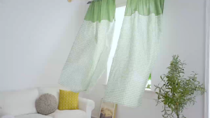 curtains for windows twill lattice stitching rod curtain Gingham Sink Curtain - Checkered curtain - short window curtain ﻿