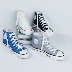 Sepatu Pria Sneakers Sekolah Kanvas Kasual Fashion Style Remaja Bertali Model Tinggi COD SPT-08