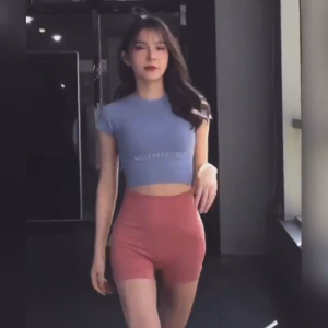 กางเกงออกกำลังกาย กางเกงโยคะเอวสูง ขาสั้นเก็บพุง ยกกระชับสะโพก #S647