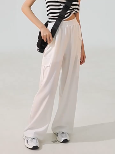 New Cargo Pants for Girls 5-16Years Old Kids Loose Pants for Teens Girls 4 Pocket Wide Leg Pants Baggy Pants Summer Pants Elasticated High Waist Pants Fashion Casual Korean