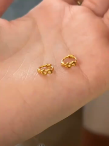 pawnable 18k saudi gold original hikaw Money earrings womens light luxury fashion jewelry earrings new trend