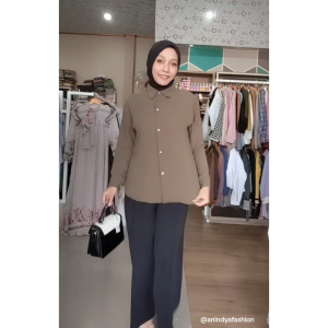 Anindya Fashion Menghadirkan Busana Muslim Wanita Atasan Blus Cringkle Polos Premium