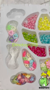 OLLYKIDS MA17 DIY Aksesoris Anak Perempuan Set Kotak Manik-Manik untuk Merangkai Gelang Kalung