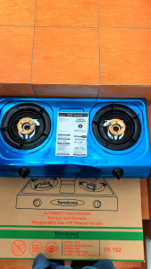 YAMAKAWA Kompor Gas Dual Burner 2 Tungku Warna Biru - SNI & Berkualitas