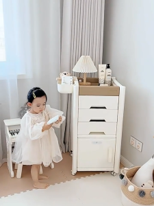 Tủ đầu giường 2 mặt di động đựng đồ cho mẹ và bé Babyviva mẫu GLANCE (có đèn)