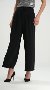 Minimal x Emily in Paris - Jade Celana Wanita - Model Wide Leg - Warna Black / Hitam