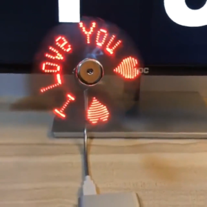 Teks Yang Dapat Diedit Kipas Angin USB Mini DIY Lampu Led Jam Meja Laptop Waktu