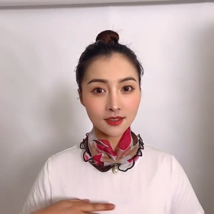 Khăn choàng cổ vải lụa viền bèo phối đính ngọc trai giả thời trang cho nữ đa năng 10 kiểu tùy chọn-NIEVE
