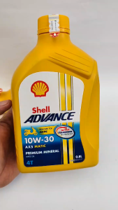 1 Dus Oli Shell Advance AX5 MATIC 10W-30 - API SL 0.8Liter Isi 12 Pcs