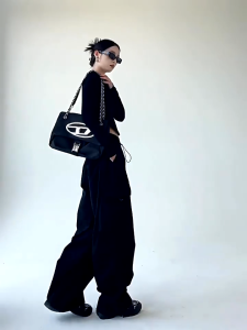 sports pants for women American cargo trousers high waisted casual wide leg bottom