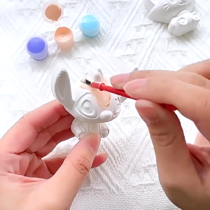 【Local delivery】Cartoon coloring plaster doll handmade diy educational toy graffiti painting