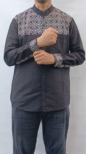 CHIGIN STORE Kemeja Kemko Koko Pria Sanghai Lengan Panjang Atasan Fashion Muslim Kekinian