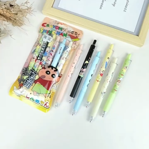 ปากกาหมึกเจล ลายการ์ตูนชินจังน่ารัก ขนาด 0.5 มม. สีดํา สําหรับนักเรียน ปากกาชินจัง crayon shinchan ปากกาเครยอนชินจัง