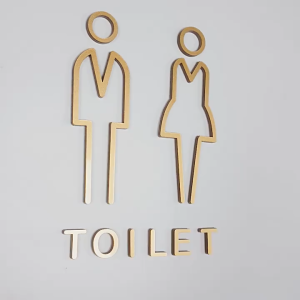 Toilet Sign Board Papan Nama Toilet Acrylic Petunjuk Toilet Dekorasi Toilet
