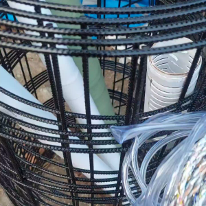 Rangka kolam bundar Diameter 25 meter tinggi 12 meter besi ulir M6