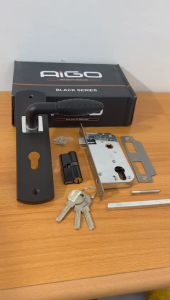 HANDLE PINTU RUMAH 1SET/GAGANG PINTU BAGUS PREMIUM/DOOR LOOK MEDIUM BLACK SERIES