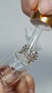 Botol Pipet Kaca 10ml Bening Ring Gold Dudukkan TIPIS