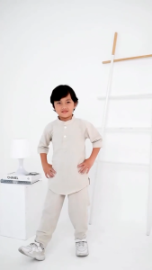 JENAKA KIDS Kaaf Koko Kurta Anak Baju Koko Pakaian Muslim Anak Warna SAGE GREEN