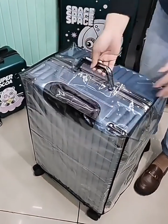 Clear PVC Luggage Protector Cover - Transparent Suitcase Protector For Travel, Scratch-Resistant & Waterproof (Fits 30-Inch Trolley Cases)