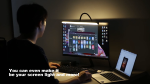 Rechargeable Wall Light Sconces 40cm LED Wall Lamp with Flexible-Arm Internal Wall Sconce for Computer Screen Picture Lighting