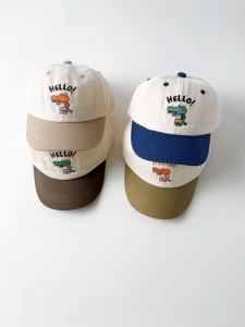 [พร้อมส่ง] หมวกเด็ก 10เดือน - 3ปี ขนาดปรับได้ รอบหัว:48-50 cm. หมวกแก๊ป (Cap) ผ้า COTTON สีทูโทน ปักลายการ์ตูนจระเข้ HELLO🐊 หมวก หมวกเบสบอส หมวกเด็กผู้ชาย หมวกเด็กหญิง หมวกเด็กกันแดด หมวกเด็กน้อย หมวกแฟชั่นเด็ก หมวกลายการ์ตูน หมวกลายอักษร มีให้เลือก 4 สี