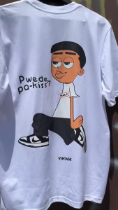 Malc Showtime Stylish Short Sleeve T-Shirt Pwede Pa-Kiss Streetwear Fashion Top Round Neck Cotton Tee+Free Socks