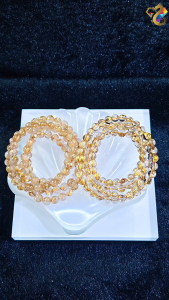 Graduation Grade Gold Rutile 3 Rounds Bracelet