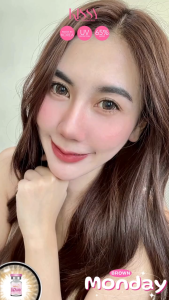 ตัดขอบ สายธรรมชาติ ลายฮิต เลนส์ไปเรียน คอนแทคเลนส์ Monday แบรนด์ Kissy ค่าอมน้ำ 65% นิ่มสบายตา