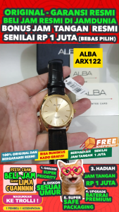 ALBA ORIGINAL - ALBA ARX122 X1 ALBA ARX122X1 Men CT - Hitam - Kulit - Diameter 4CM- Water Resist 50 Meter - Jamdunia / Jam dunia JD18 # Jam Tangan Pria Jam Pria Jam Tangan Anti Air + ALBA ARX1 22 AR X1 22 X1 ARX S003
