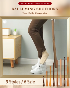 【BAI LI MING】木制鞋拔孕妇老人提鞋器懒人穿鞋器 Wooden Long Handle Shoehorn lazy shoe wearer shoe lift for pregnant women and the elderly