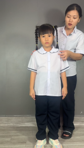 Áo trắng học sinh nữ cổ tai bèo cấp 1 2 chất kate sil xịn may kỷ thoáng mát cao cấp VNO132