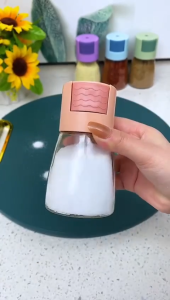 Salt Dispenser 180ml Salt Press Bottle Spice Container Sugar Pepper Seasoning Bottle Container Condiments Kitchen