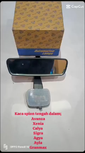 KACA SPION TENGAH MOBIL AVANZA XENIA CALYA SIGRA AGYA AYLA GRANMAX SPION DALAM TOYOTA DAIHATSU-LAMPU+ANTI GLARE HITAM