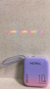【COD】NETPAC Powerbank 10000mAh Fast Charging 22.5W Real Capacity Mini Macaron LED with Kable Data Type-c/Lightning