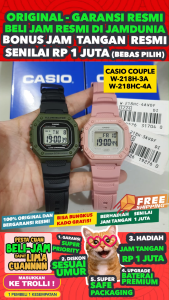 JAM TANGAN COUPLE ORIGINAL CASIO W 218H 3A WITH CASIO W 218HC 4A STANDARD - Hitam Dan Pink - Resin - Jamdunia / Jam dunia JD18 + JAM COUPLE ORIGINAL CASIO W-218H-3A WITH CASIO W-218HC-4A JAM TANGAN PASANGAN CASIO ORIGINAL