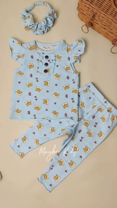 0-18 Bulan Setelan Bayi Perempuan Oneset Precilia by Mybee Free Bandana