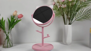 360 Rotate Cat Mirror Folding Adjustable Wall Mount Cute Mirror Makeup Cosmetic Travel Home Adjustable Makeup Mirror