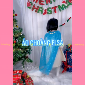 Áo choàng hóa trang công chúa Elsa Anna cho bé kèm vương miệng gậy phép thuật và nhiều phụ kiện cho bé