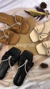 Sandal Wanita LYLIA Teplek Flat Korea Casual Slop Empuk Flat Cewek Kasual Kekinian