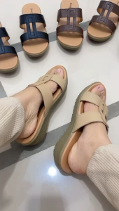 SANDAL WEDGES 3 CM MODEL TERBARU KEKINIAN KULIT SAPI GARUT MODEL Chloe hak 3cm anti slip super nyaman aman dipake daily
