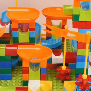 168PCS DIY Marble Race Track Ball Building Block Funnel Slide Brick Kids Toys