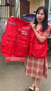 Áo Gile Shipper Vải Lưới Thoáng Mát - Nhiều Túi Khóa Cao Cấp Áo gile shipper