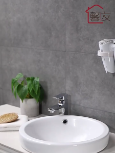 [SG SELLER]New ABS Bathroom Shelf Storage High Quality Wall-mounted Hair Dryer Holder Rack Organizer Hairdryer Bathroom Accessories