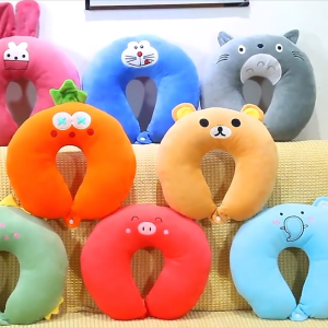 Sleeping U-shaped pillow pillow cartoon embroidery travel neck pillow cervical vertebra protection cover children D-143